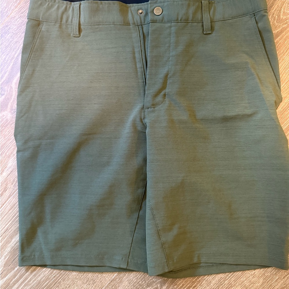 BYLT Basics Green Flat Front Shorts